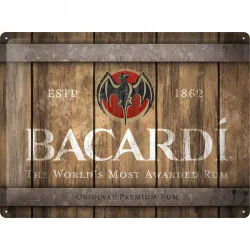 Plakat 30x40 Bacardi Wood Logo Bar 23289