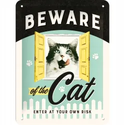Plakat 15 x 20cm Beware of the Cat 26208