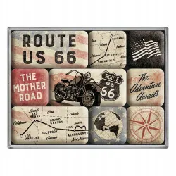 Magnesy (9szt) Route 66 Bike Map 83117