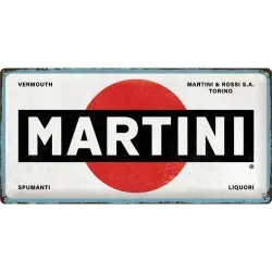 Plakat 25x50cm Martini Logo White 27030