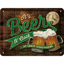 Plakat 15 x 20cm Beer O Clock Glas 26214