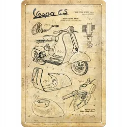 Plakat 20x30 Vespa-Parts Sketc 22312