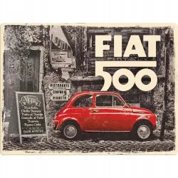 Plakat 30x40 Fiat 500 Red Car 23295