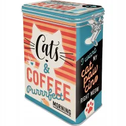 Puszka z klipsem Cats & Coffee 31125