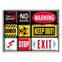 Magnesy (9szt) Warning 83094