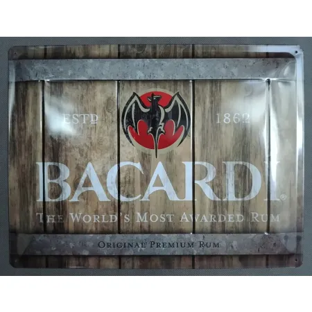 Plakat 30x40 Bacardi Wood Logo Bar 23289