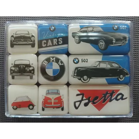 Magnesy (9szt) BMW - Vintage Cars 83078