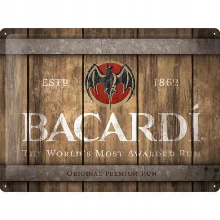 Plakat 30x40 Bacardi Wood Logo Bar 23289