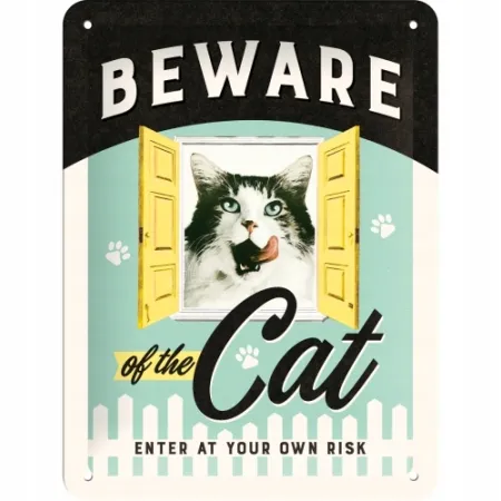 Plakat 15 x 20cm Beware of the Cat 26208