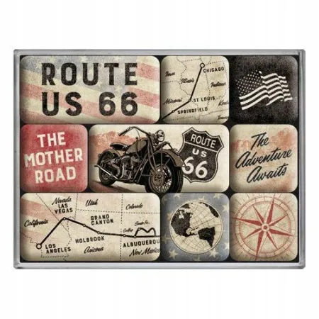 Magnesy (9szt) Route 66 Bike Map 83117