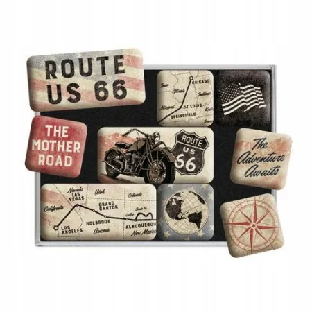Magnesy (9szt) Route 66 Bike Map 83117