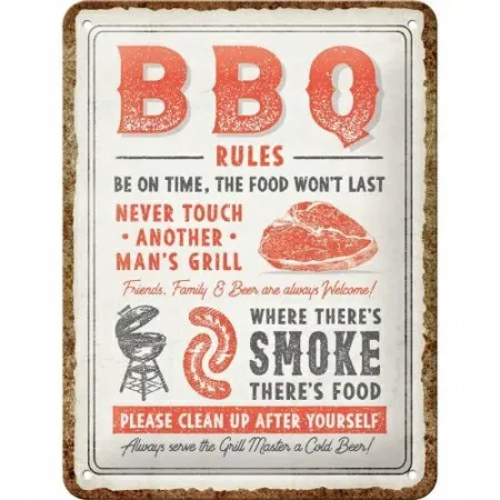 Plakat 15x20 BBQ Rules 26306