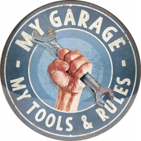 Plakat okrągły 35cm My Garage-My 25112