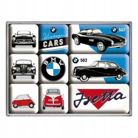 Magnesy (9szt) BMW - Vintage Cars 83078