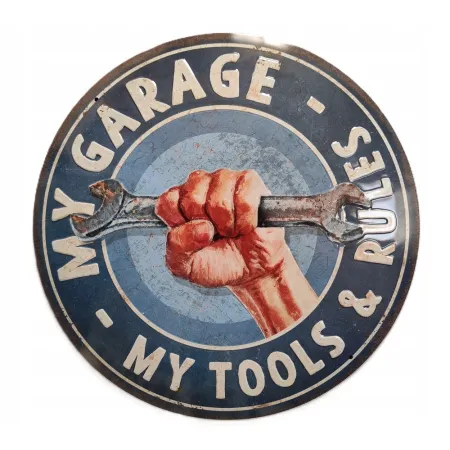Plakat okrągły 35cm My Garage-My 25112