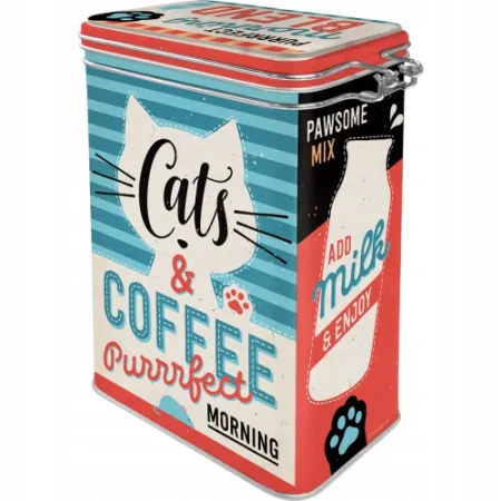 Puszka z klipsem Cats & Coffee 31125