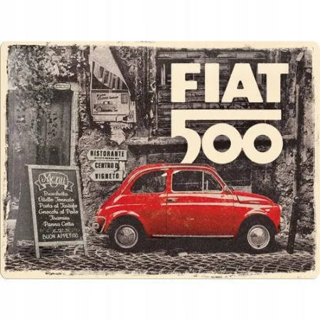 Plakat 30x40 Fiat 500 Red Car 23295