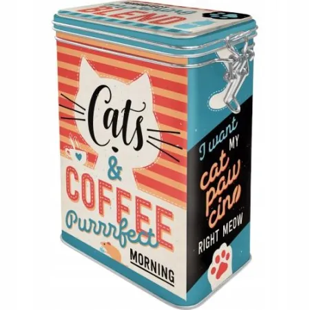 Puszka z klipsem Cats & Coffee 31125