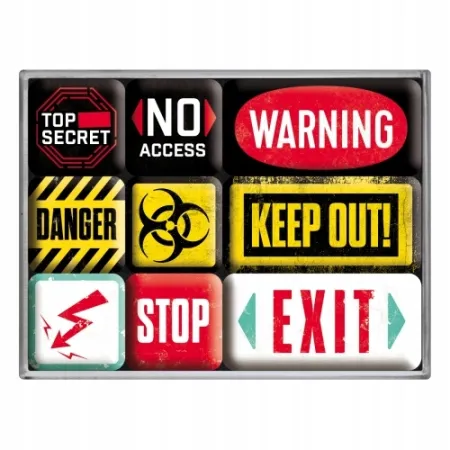 Magnesy (9szt) Warning 83094
