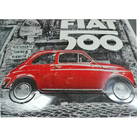 Plakat 30x40 Fiat 500 Red Car 23295