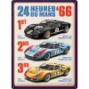 Plakat metalowy 30x40 cm 24h Le Mans 1966 Ford GT40 23385