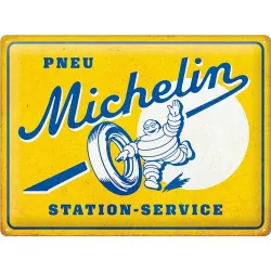 Plakat metalowy 30x40 cm Michelin Pneu Station Service 23381