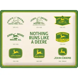 Plakat metalowy 30x40 cm John Deere 150 Years Historical Logos 23383