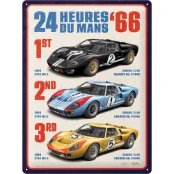 Plakat metalowy 30x40 cm 24h Le Mans 1966 Ford GT40 23385