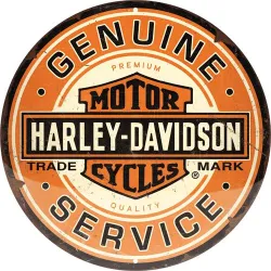 Plakat metalowy okrągły 35 cm Harley-Davidson Genuine Service 25118