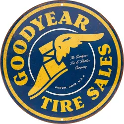 Plakat metalowy okrągły 35 cm Goodyear Tire Sales 25119