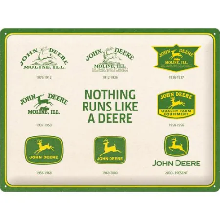 Plakat metalowy 30x40 cm John Deere 150 Years Historical Logos 23383