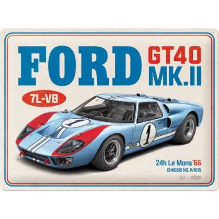 Plakat metalowy 30x40 cm 24h Ford GT40 MK.II Le Mans 1966 23384