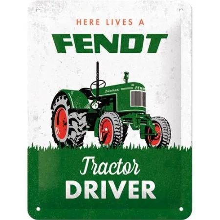 Plakat metalowy 15x20 cm Fendt Tractor Driver 26318